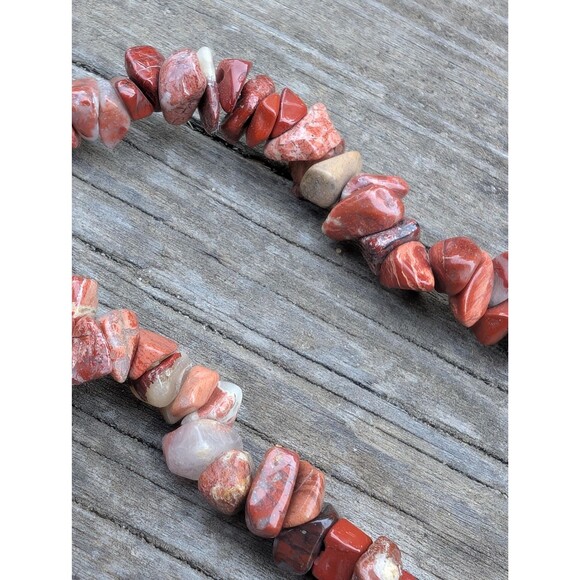 Vintage Southwestern Red Jasper Necklace, Stone Nugget Necklace - Picture 4 of 7